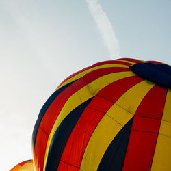 Low angle view of hot air balloon against sky