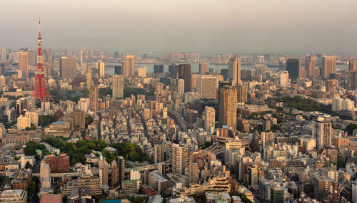 Aerial view of buildings in city