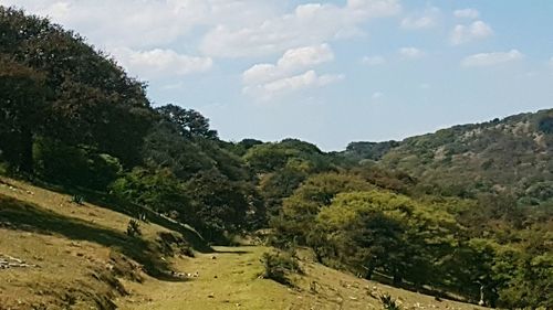 High angle view of landscape against sky