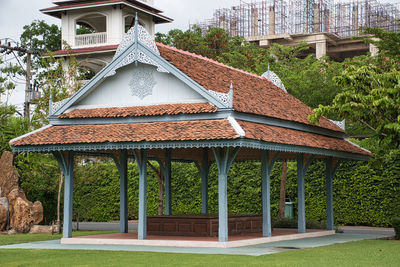 Exterior of traditional building by trees