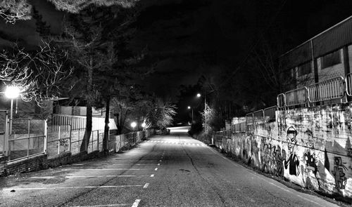 Empty road at night