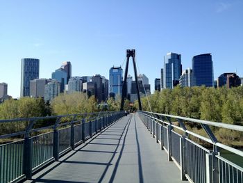 View of buildings against clear sky