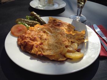 Close-up of meal served in plate