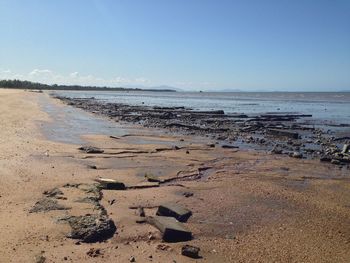 Scenic view of beach against sky