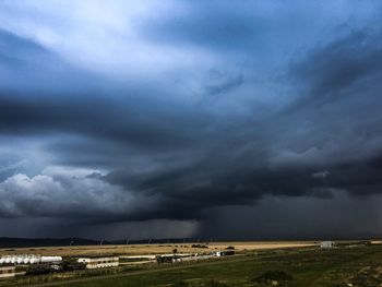 Storm clouds over land