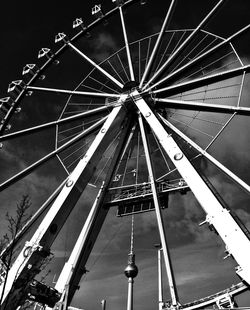 Low angle view of illuminated ferris wheel