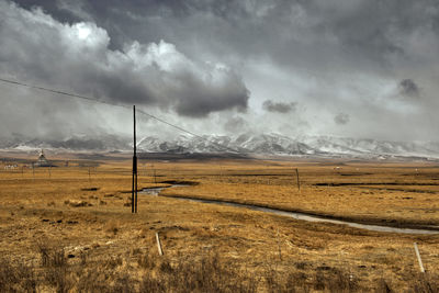 Scenic view of field against sky