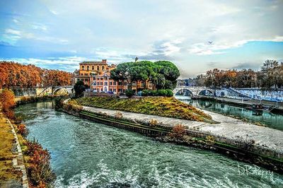 View of bridge over river