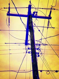 Low angle view of power lines