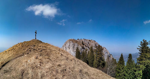 Low angle view of rocks against sky