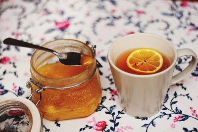 Close-up of tea in cup