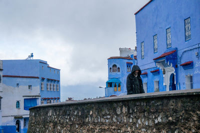 Low angle view of old building against sky