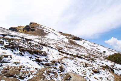 Scenic view of snowcapped mountain against sky