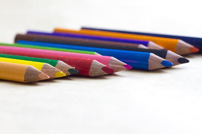 Close-up of colored pencils