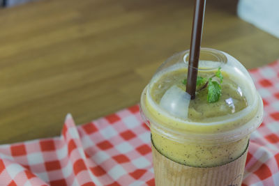 Close-up of drink on table