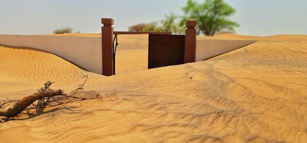 Scenic view of desert against sky