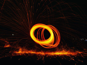 Firework display at night