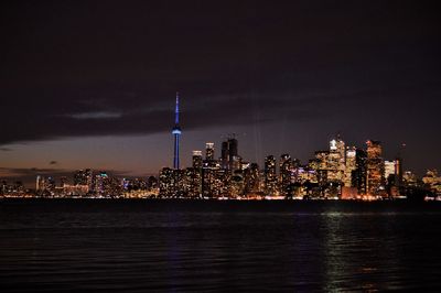 Illuminated city at night