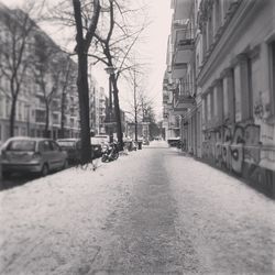 Road passing through city