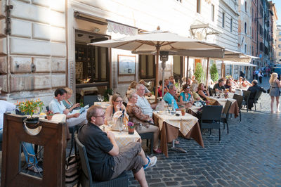 Group of people in restaurant