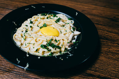 High angle view of food in bowl