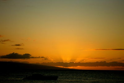 Scenic view of sea at sunset