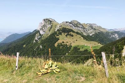 Scenic view of mountains against sky