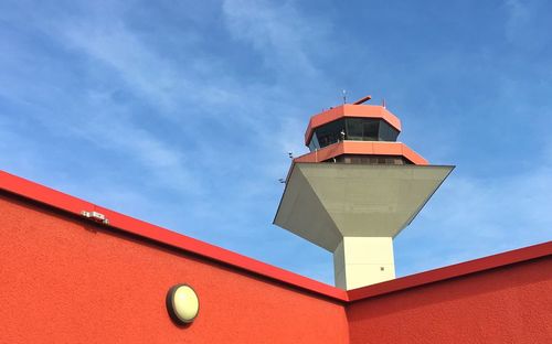 Low angle view of air traffic control tower