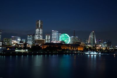 City lit up at night