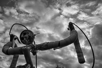 Low angle view of man against sky