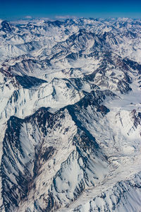 Scenic view of snow covered mountains