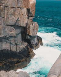 Rock formation by sea