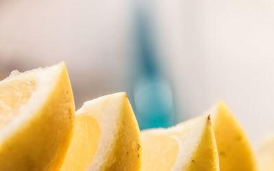 Close-up of chopped lemons