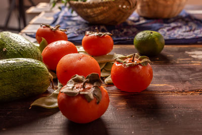 Close-up of tomatoes on table