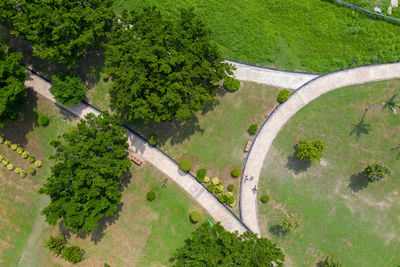 High angle view of road passing through landscape