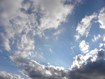 Low angle view of clouds in sky