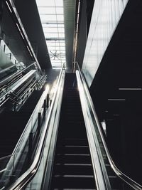 Low angle view of modern bridge against sky