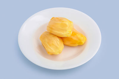 High angle view of food in plate