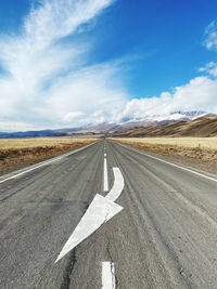 Road passing through landscape against sky