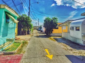 Empty road in city