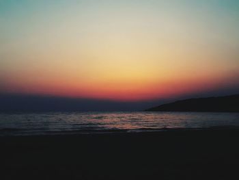 Scenic view of sea during sunset