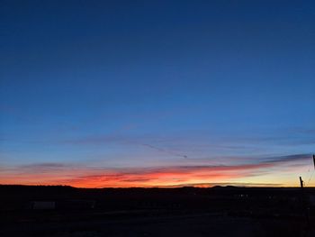 Scenic view of silhouette landscape against sky during sunset