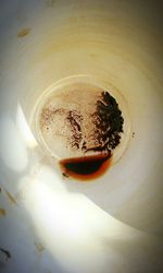 High angle view of coffee cup on table