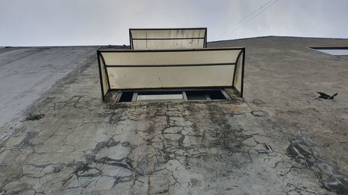 Low angle view of old building against sky