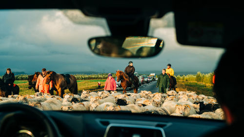 Group of people in car