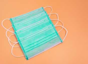 High angle view of computer keyboard on table