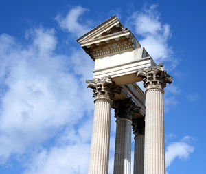 Low angle view of built structure against sky