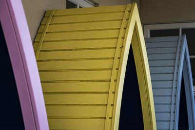 High angle view of yellow building