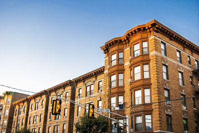 Low angle view of building against clear sky