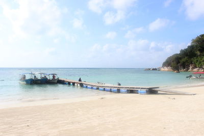 Scenic view of beach against sky